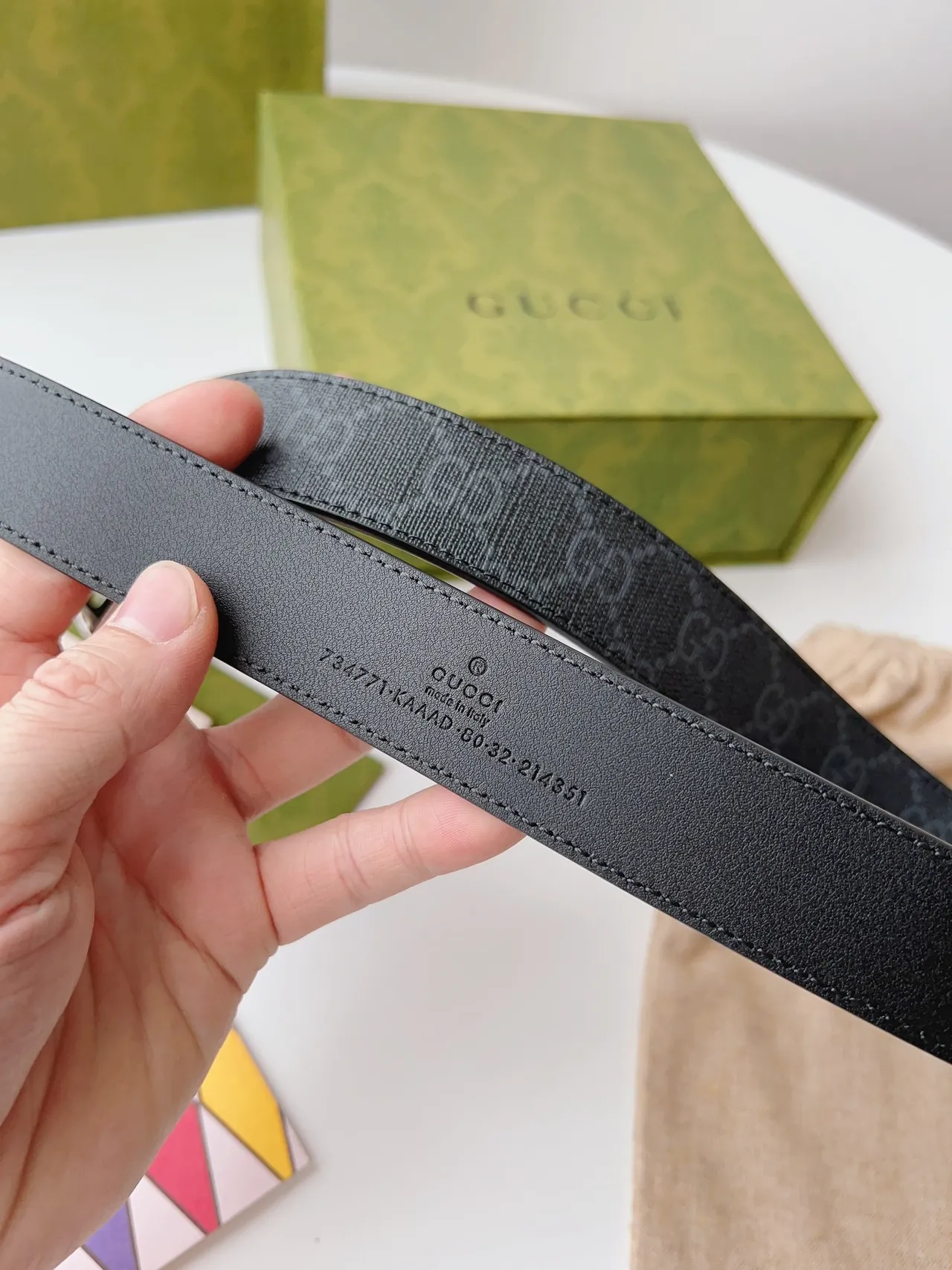 Gucci Ophidia Interlocking G Buckle GG Monogram Leather Belt 4