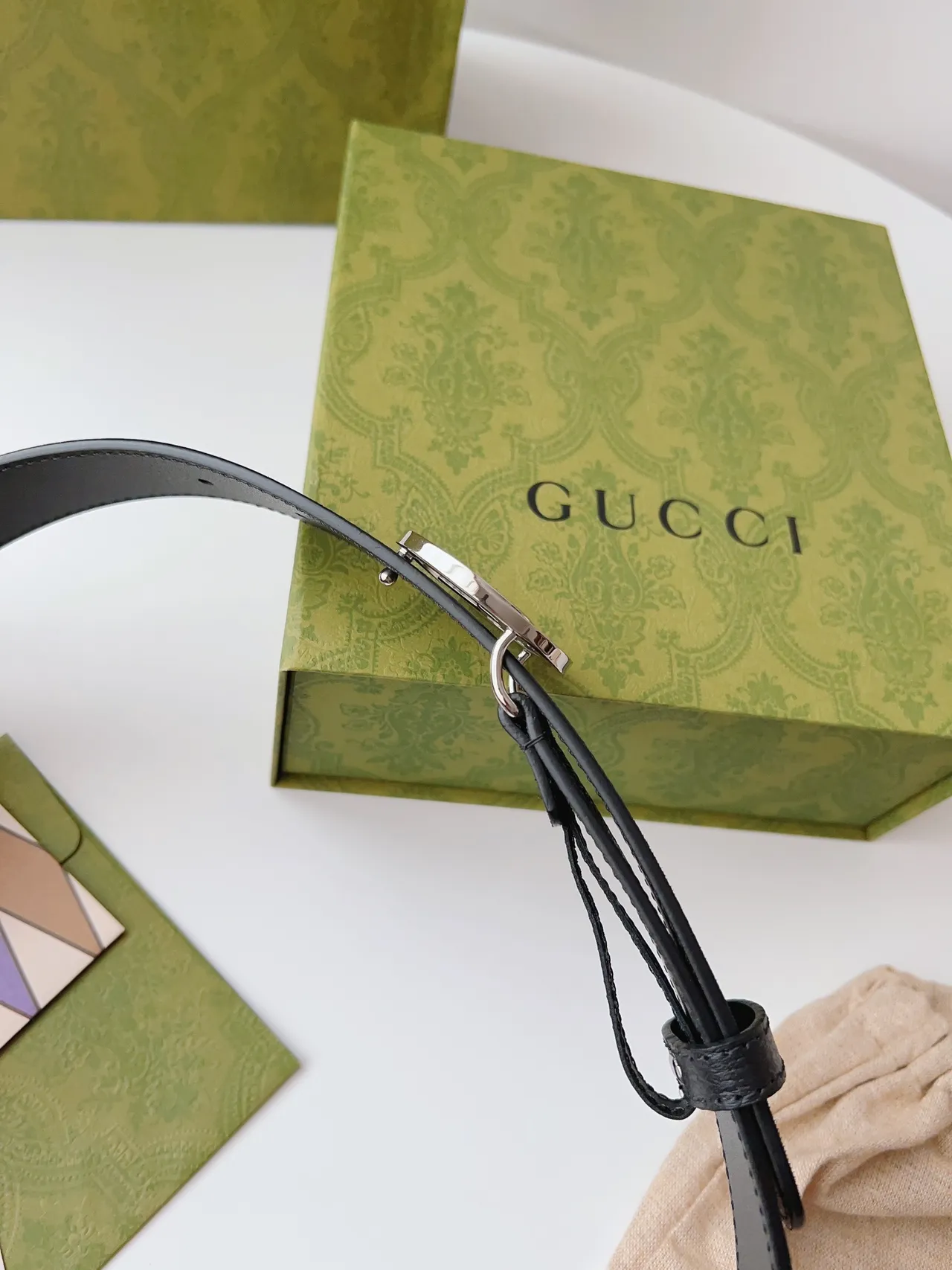Gucci Ophidia Interlocking G Buckle GG Monogram Leather Belt 5