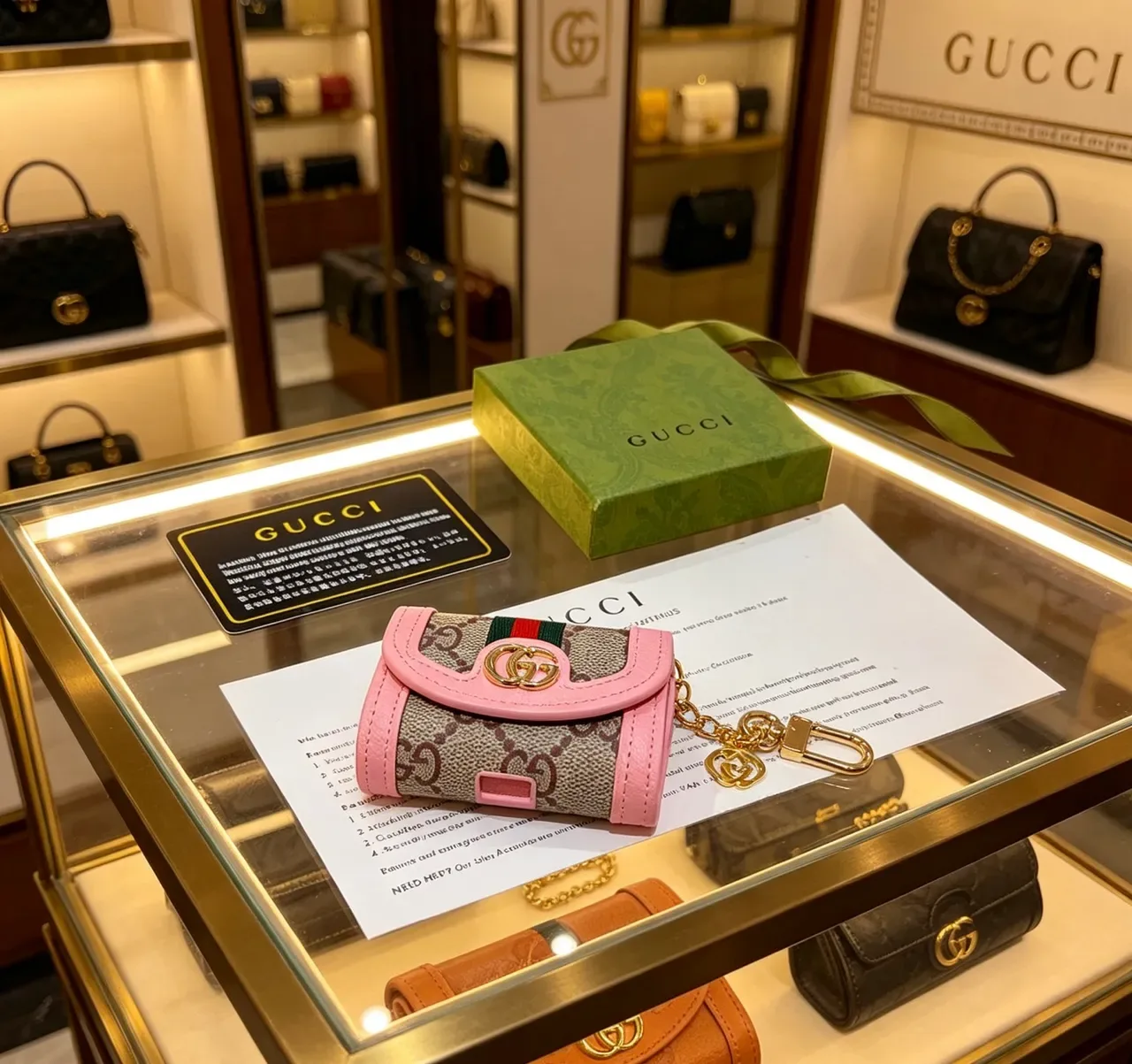 Gucci Ophidia Pink Beige Flap-Top Monogram Canvas Crossbody Bag 9