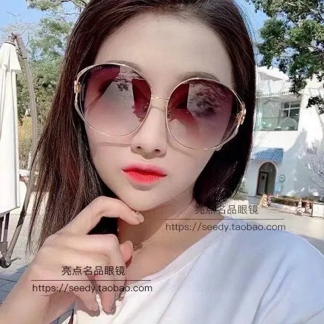 Gucci Pink Silver Oversized Round Metal Frame Sunglasses 4