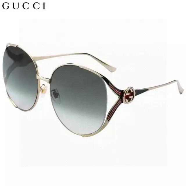 Gucci Pink Silver Oversized Round Metal Frame Sunglasses 5