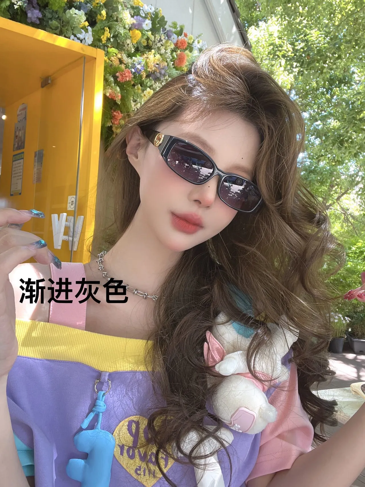 Gucci Purple Blue Rectangular Narrow-Frame Matte Acetate Sunglasses 2