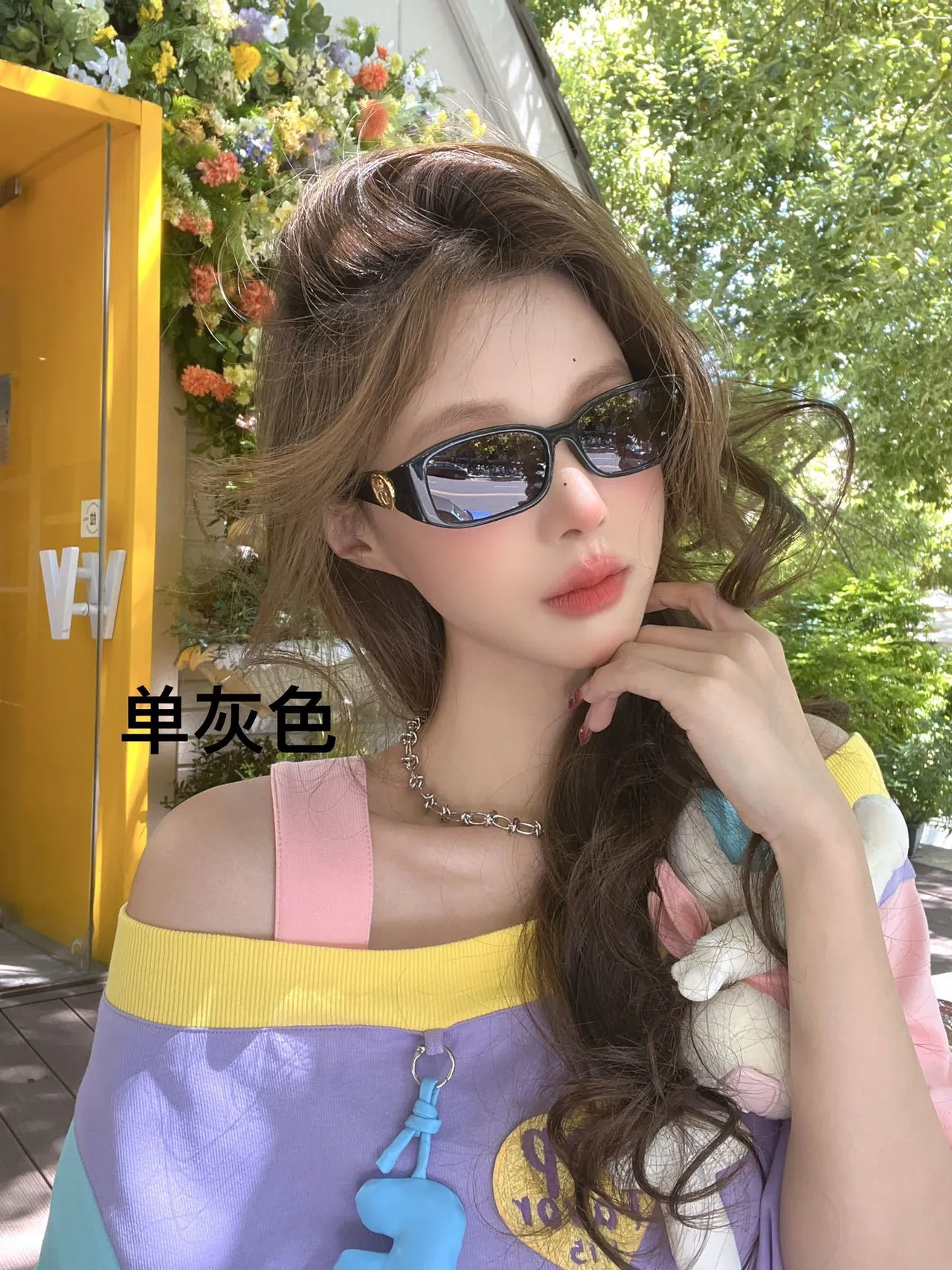Gucci Purple Blue Rectangular Narrow-Frame Matte Acetate Sunglasses 5