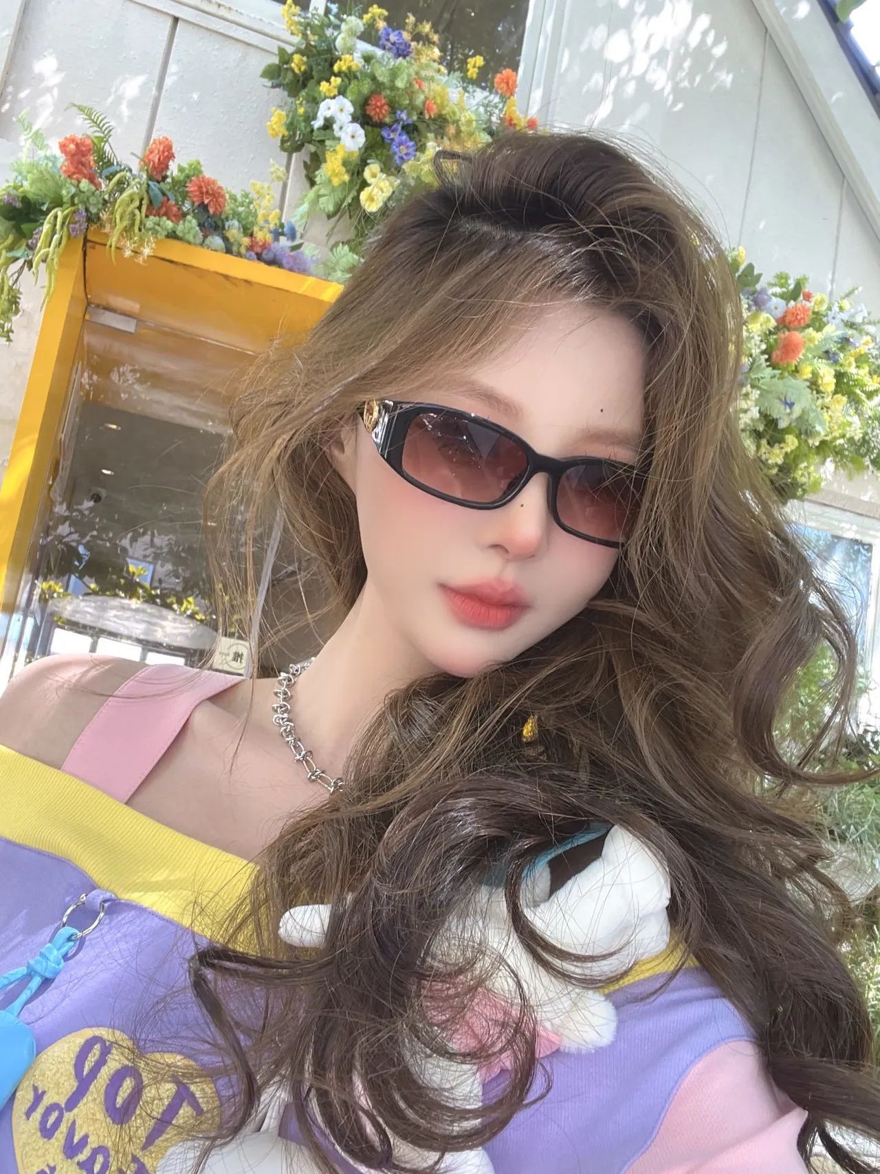 Gucci Purple Blue Rectangular Narrow-Frame Matte Acetate Sunglasses 6