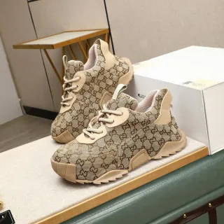 Gucci Rhyton Beige Brown GG Monogram Lifestyle Sneakers