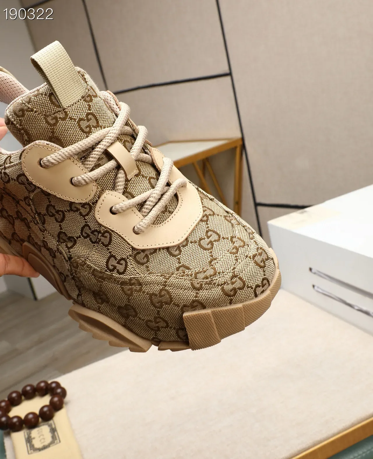 Gucci Rhyton Beige Brown GG Monogram Lifestyle Sneakers 4