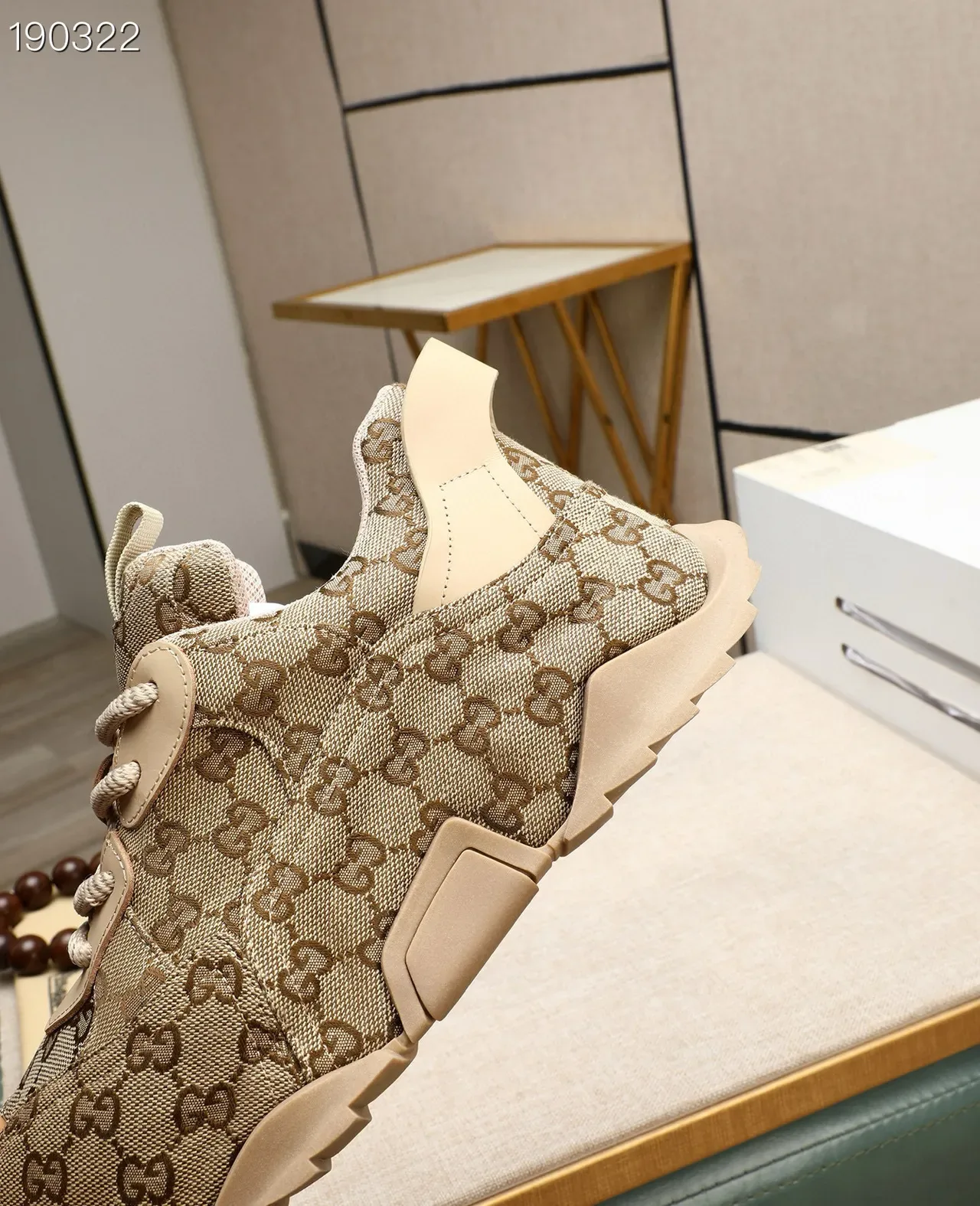 Gucci Rhyton Beige Brown GG Monogram Lifestyle Sneakers 5