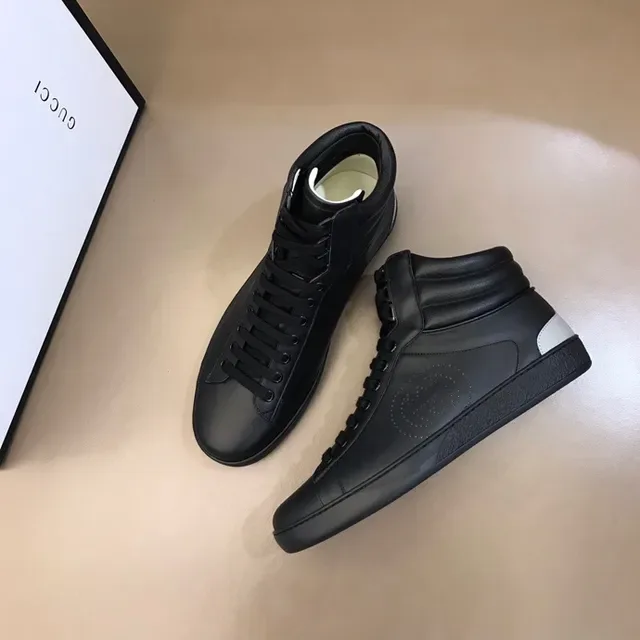 Gucci Rhyton Black White High-Top Perforated Side Panel Lifestyle Sneakers 3
