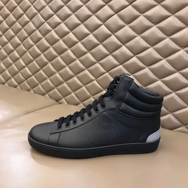 Gucci Rhyton Black White High-Top Perforated Side Panel Lifestyle Sneakers 6
