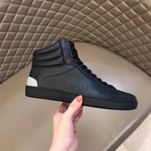 Gucci Rhyton Black White High-Top Perforated Side Panel Lifestyle Sneakers 7