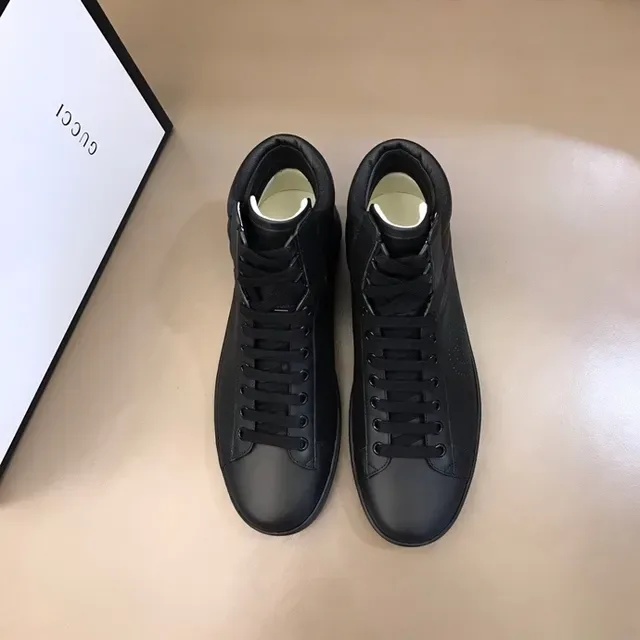 Gucci Rhyton Black White High-Top Perforated Side Panel Lifestyle Sneakers 9