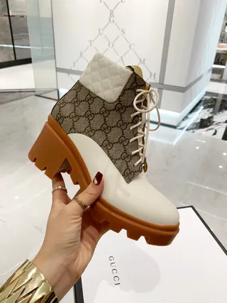 Gucci Rhyton GG Monogram بوت كعب كاحل مبطنة 2