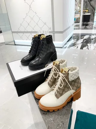 Gucci Rhyton GG Monogram بوت كعب كاحل مبطنة 5