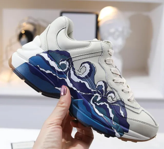 Gucci Rhyton Off-White Wave-Print Chunky Sneakers 2