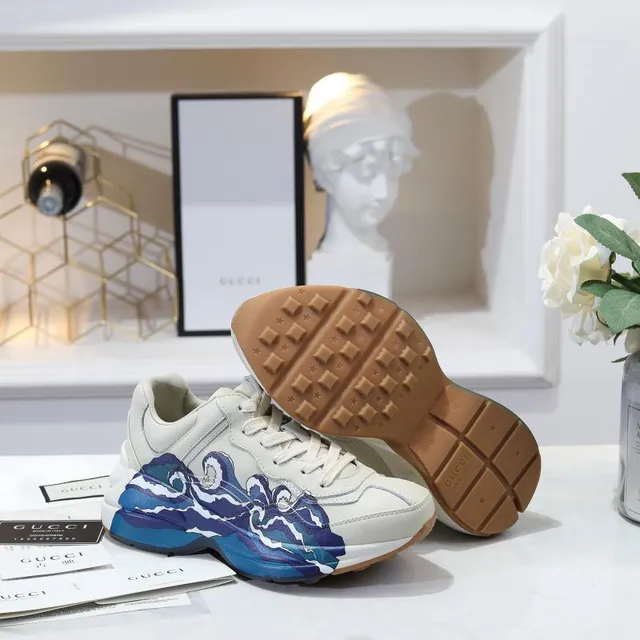 Gucci Rhyton Off-White Wave-Print Chunky Sneakers 5