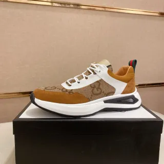 Gucci Rhyton Tan and White GG Monogram Lifestyle Sneakers