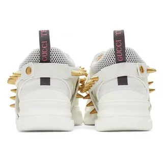 Gucci Rhyton White Gold Sole Spike-Studded Strap Chunky Sneakers 5