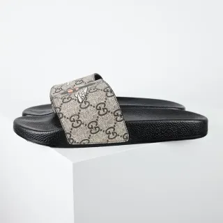 Gucci Screener GG Canvas Bee Motif Slippers