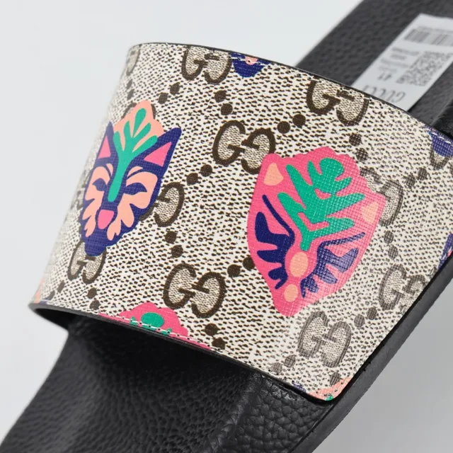 Gucci Screener GG Monogram Impression florale Chaussons glissants 15