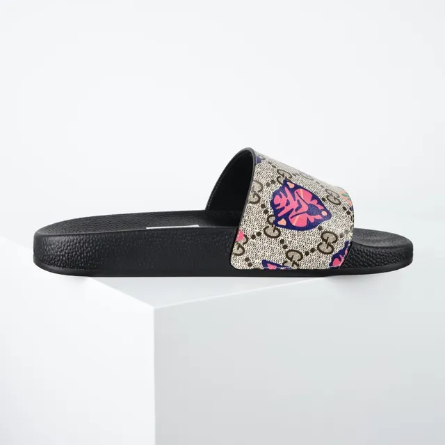 Gucci Screener GG Monogram Impression florale Chaussons glissants 16