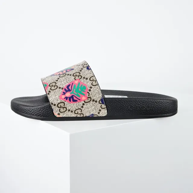 Gucci Screener GG Monogram Impression florale Chaussons glissants 18