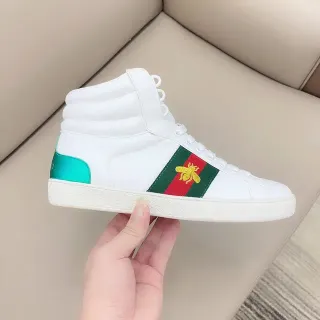 Gucci Screener High White Green Red Teal Bee Lifestyle Sneakers