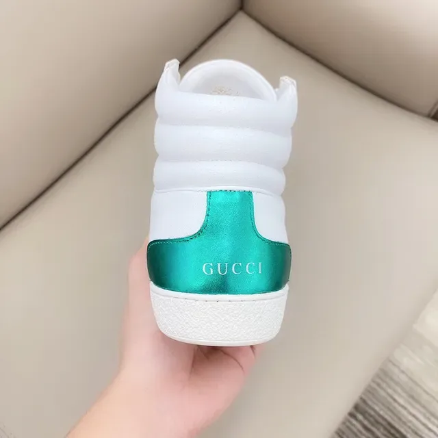 Gucci Screener High White Green Red Teal Bee Lifestyle Sneakers 2