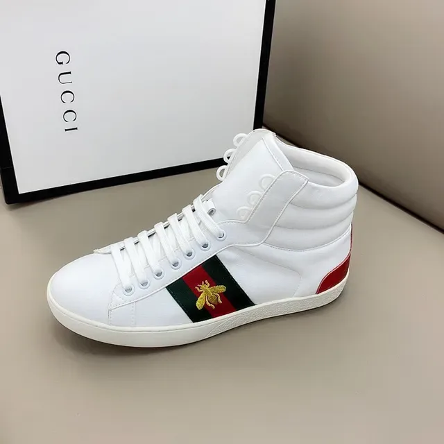 Gucci Screener High White Green Red Teal Bee Lifestyle Sneakers 5