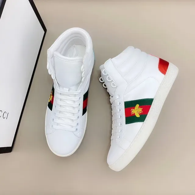 Gucci Screener High White Green Red Teal Bee Lifestyle Sneakers 6