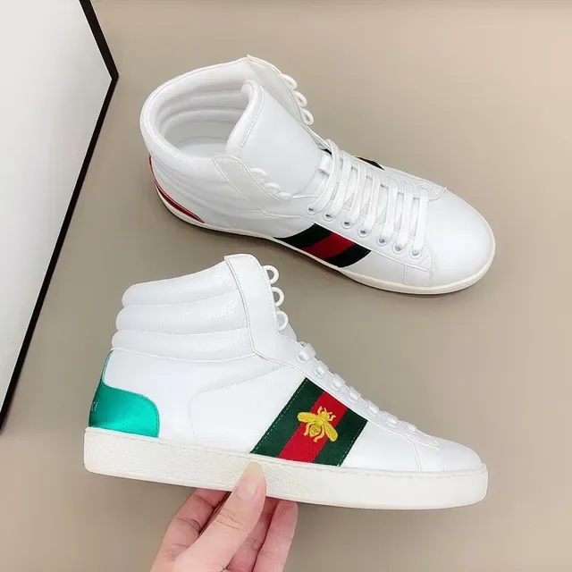 Gucci Screener High White Green Red Teal Bee Lifestyle Sneakers 7