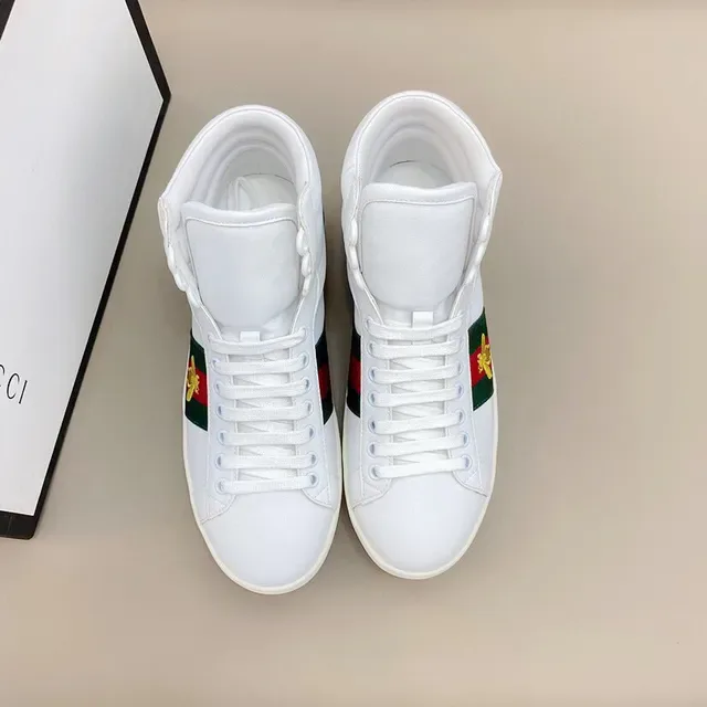 Gucci Screener High White Green Red Teal Bee Lifestyle Sneakers 9