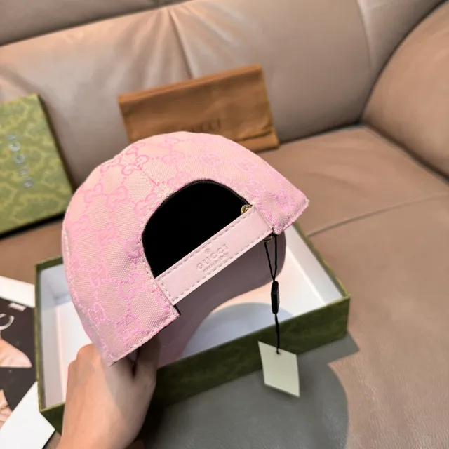 Gucci Screener Monogram Pink Baseball Cap 3