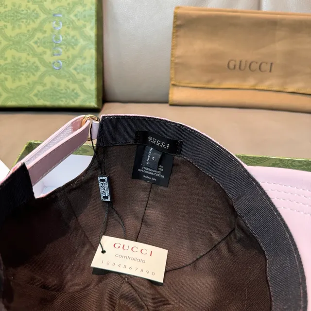 Gucci Screener Monogram Pink Baseball Cap 4