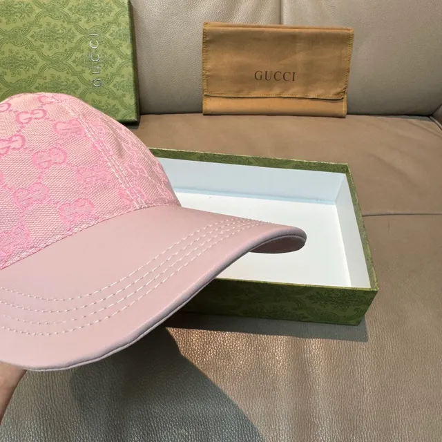 Gucci Screener Monogram Pink Baseball Cap 5