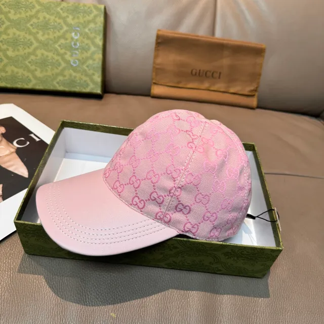 Gucci Screener Monogram Pink Baseball Cap 9