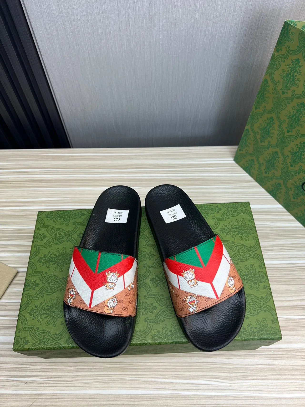 Gucci Screener Multicolor Doraemon Print Slippers 2