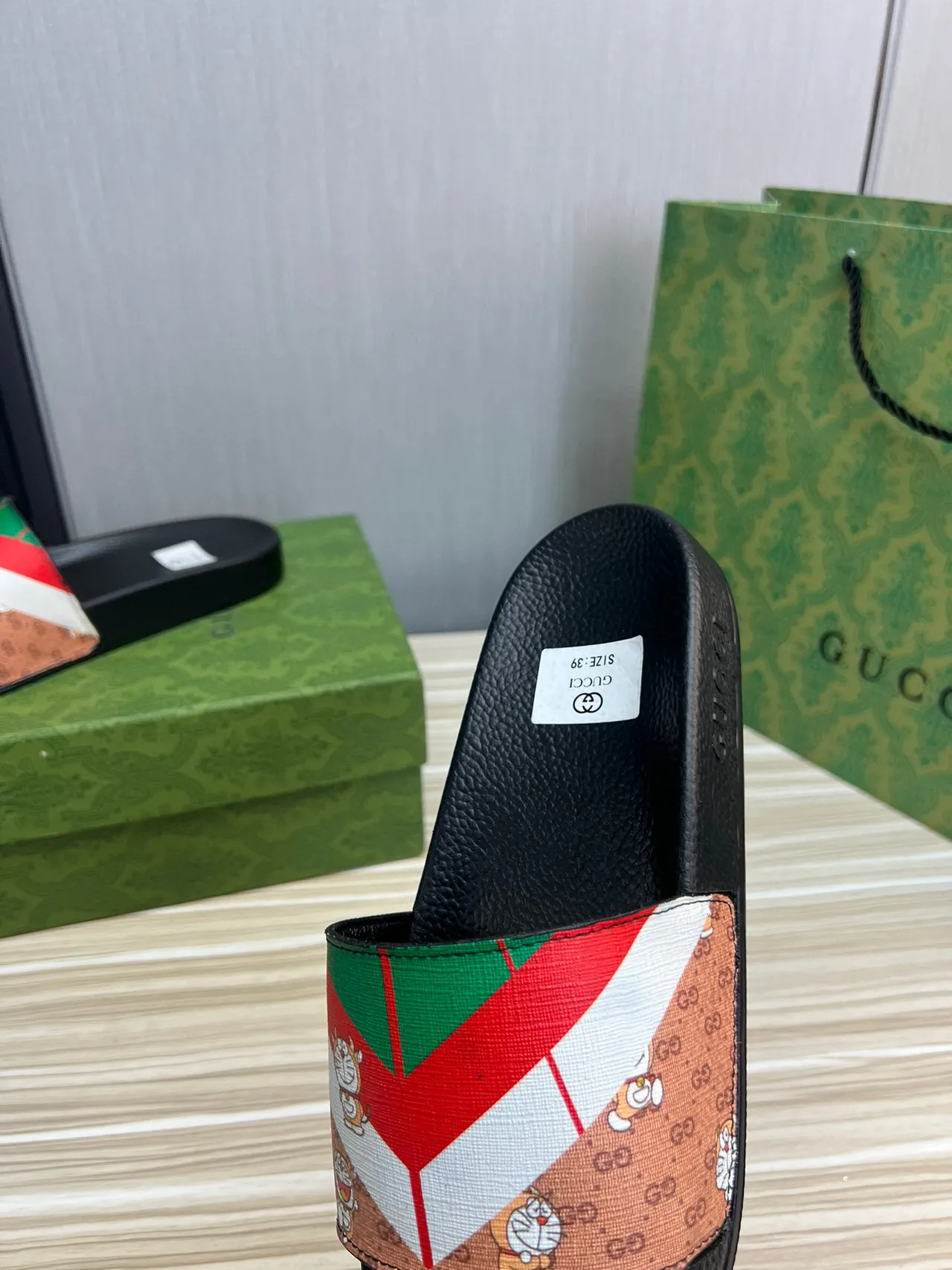 Gucci Screener Multicolor Doraemon Print Slippers 4