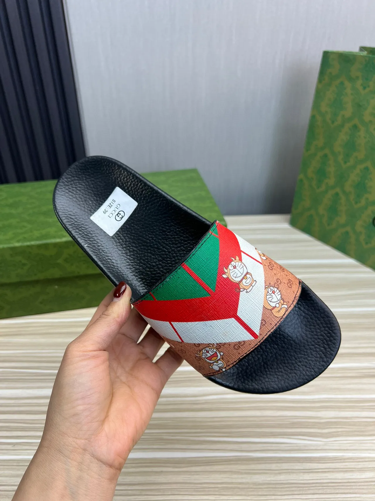 Gucci Screener Multicolor Doraemon Print Slippers 5