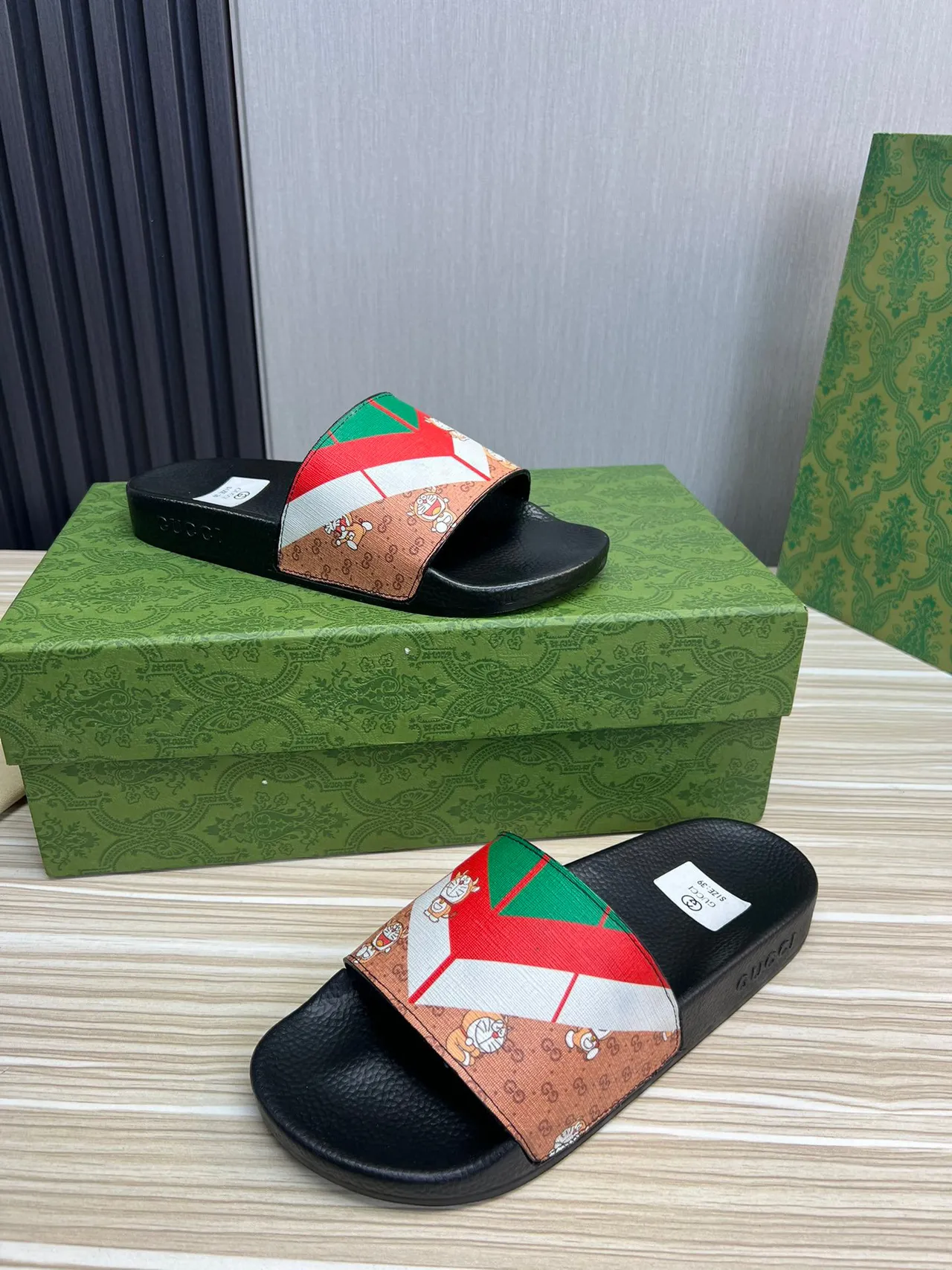 Gucci Screener Multicolor Doraemon Print Slippers 8