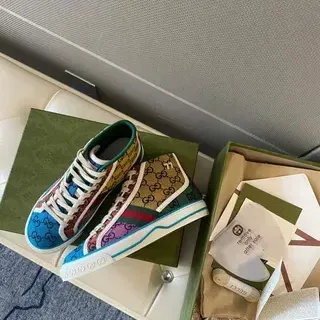 Gucci Screener Multicolor GG Monogram High-Top Lifestyle Sneakers