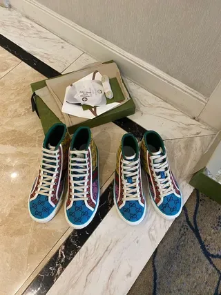 Gucci Screener Multicolor GG Monogram High-Top Lifestyle Sneakers 3