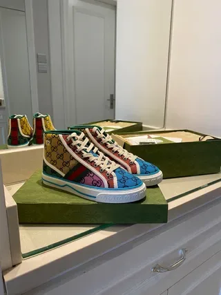 Gucci Screener Multicolor GG Monogram High-Top Lifestyle Sneakers 5