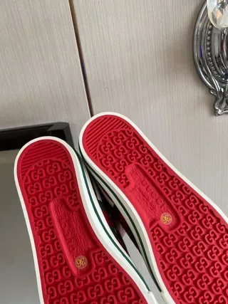 Gucci Screener Red Green Plaid High-Top Lifestyle Sneakers 6