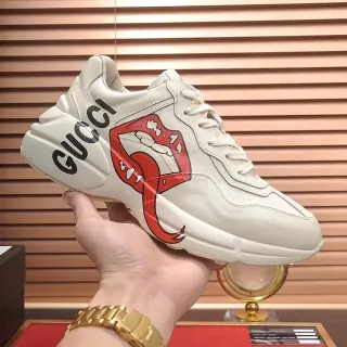 Gucci Screener Tongue Off-White Red Graphic Lifestyle Sneakers