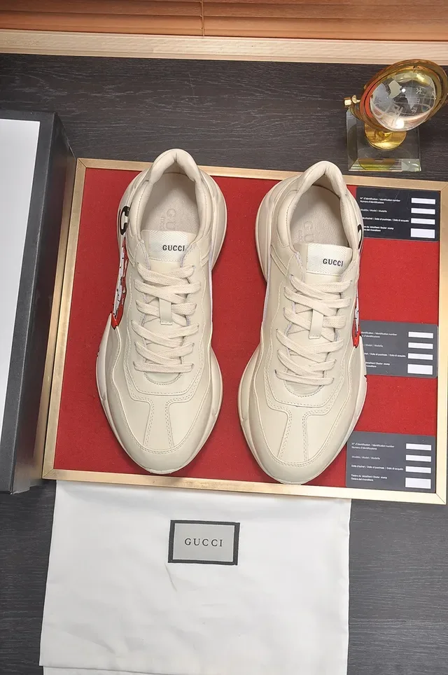 Gucci Screener Tongue Off-White Red Graphic Lifestyle Sneakers 5