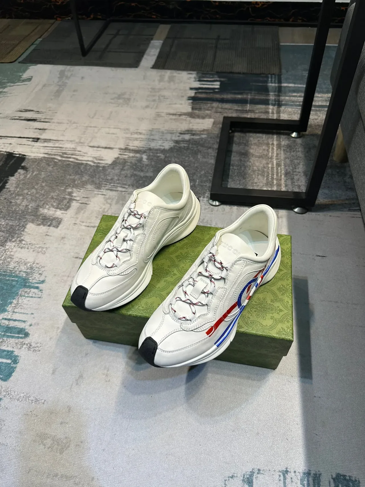 Gucci Screener White Red Blue Logo Lifestyle Sneakers 5