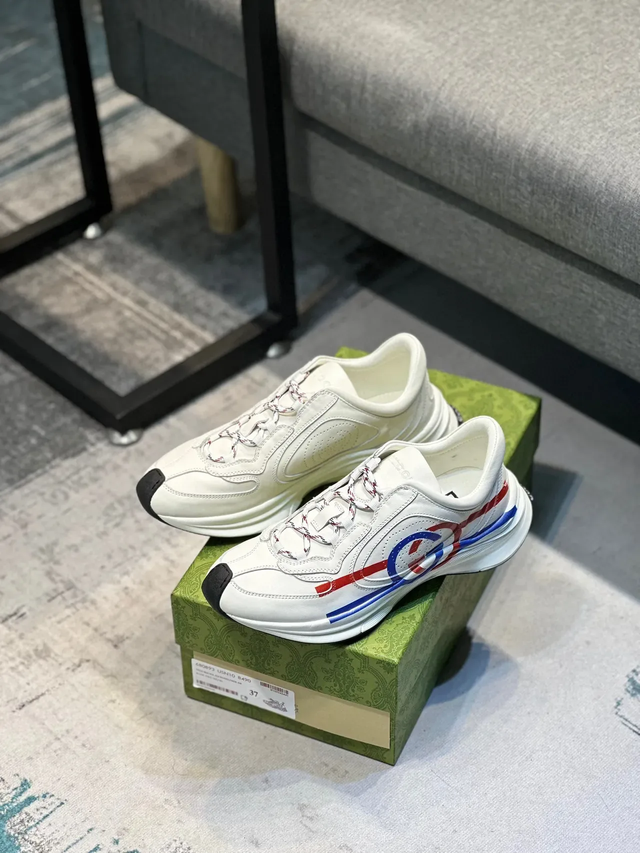 Gucci Screener White Red Blue Logo Lifestyle Sneakers 7