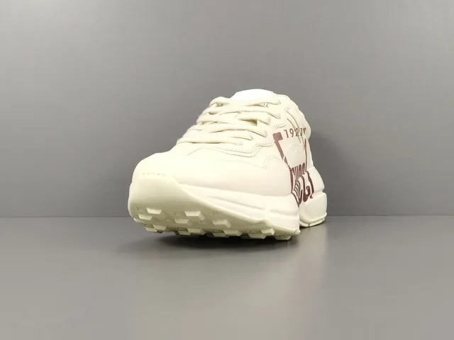 Gucci Screener White Red Chunky Sole Oversized Logo Print Lifestyle Sneakers 14