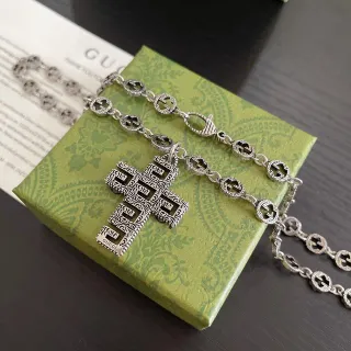 Gucci collier Interlocking G Link Chain en métal argenté