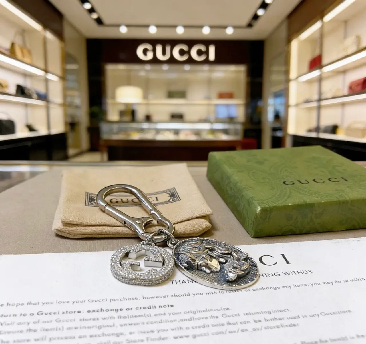 Gucci Silver Sculpted Lion Medallion Pavé Crystal-Encrusted Interlocking G Bracelet 3